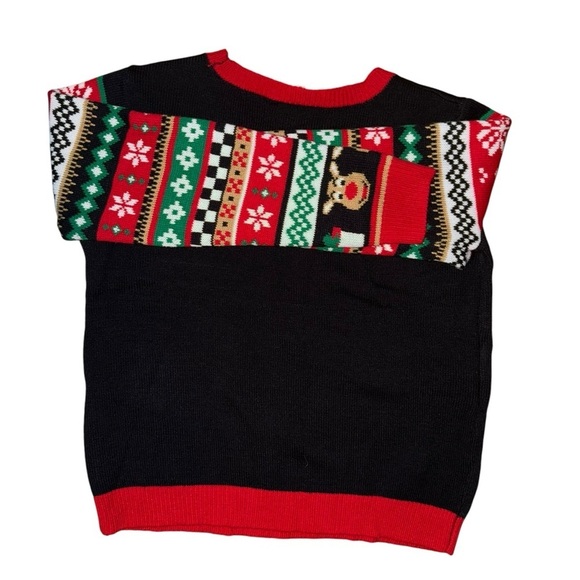 Ugly Christmas Sweater Girls XXL-19 Reindeer Santa’s Favorite Red sequi… - Picture 3 of 4